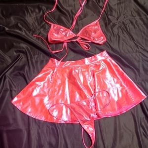 3 piece Metalic rave outfit